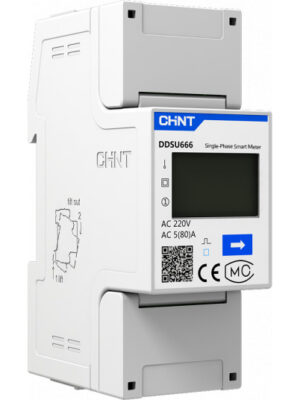 CHINT DDSU666 -energiamittari valkoisella taustalla